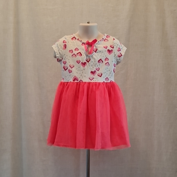 Pink Ruffled Tiered Midi Sundress by Cat & Jack, GUC, 3T, hearts, Girl's dress - Picture 1 of 4